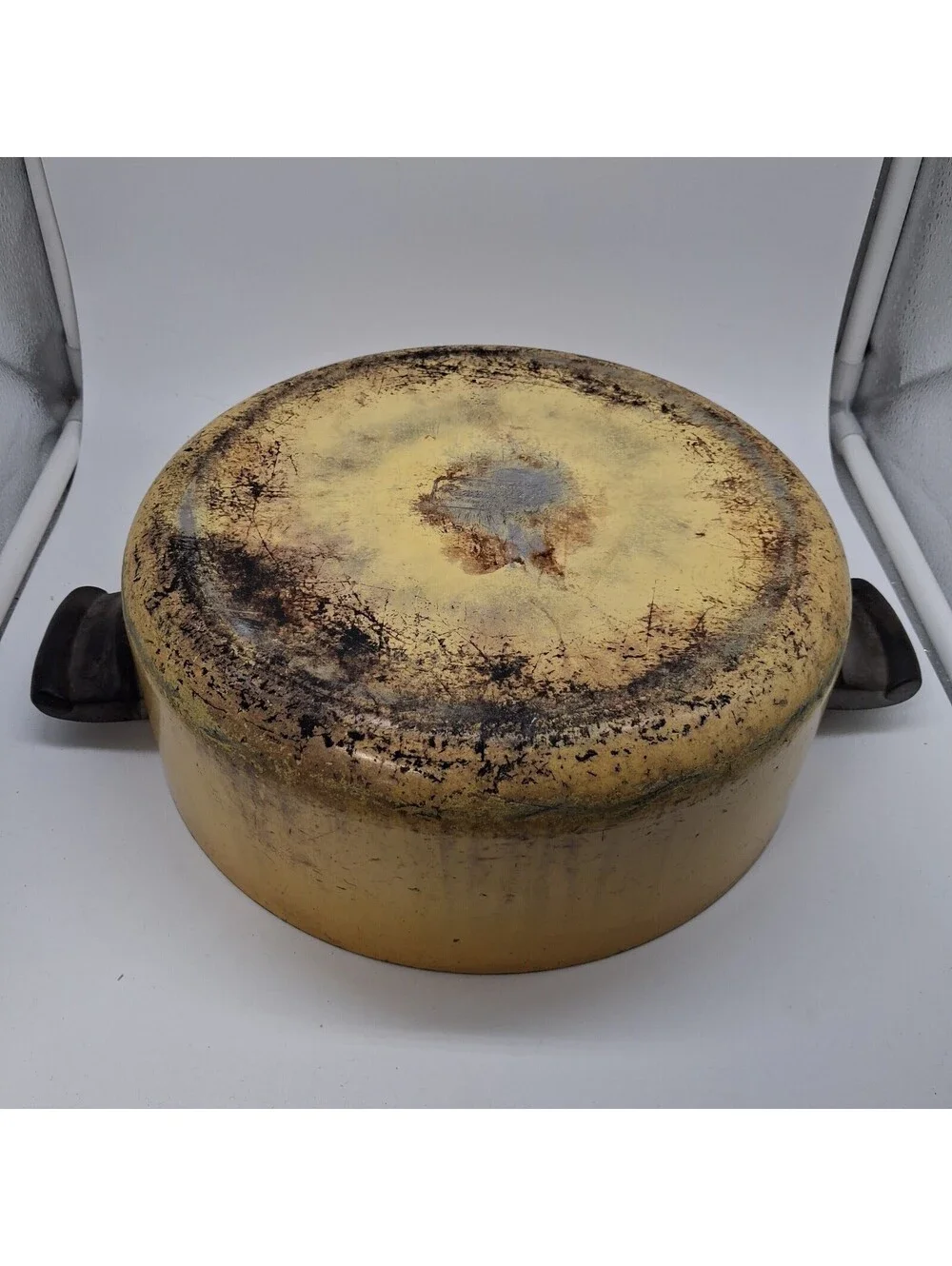 Vintage Wear-Ever Registered Plus 5 Qt Dutch Oven Pot Lid Yellow Gold USA